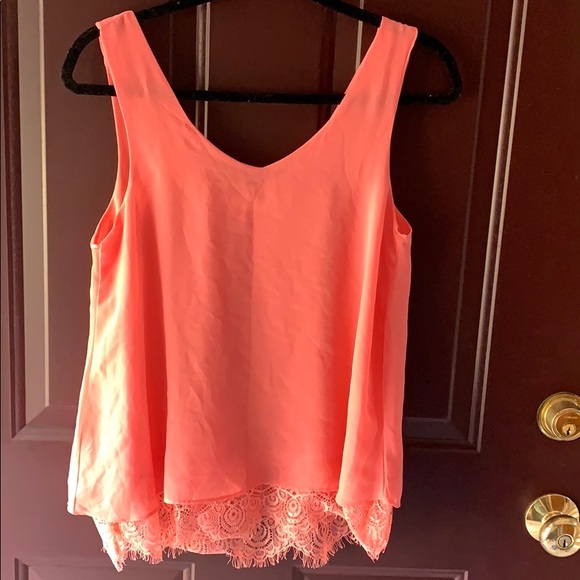 Chiffon Tank with Lace Detail - Picture 1 of 3